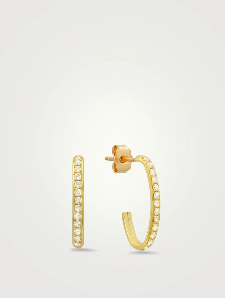 Large 18K Edith Stud Earrings With Diamonds