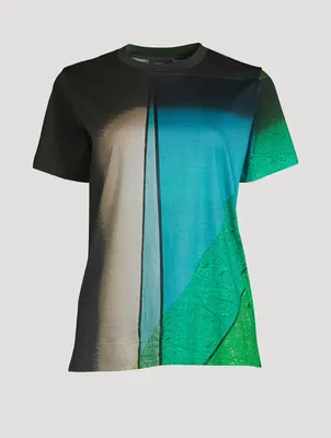 Cotton T-Shirt Liquid Light Print