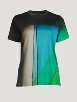 Cotton T-Shirt Liquid Light Print