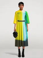 Cotton Shirt Dress Liquid Light Print