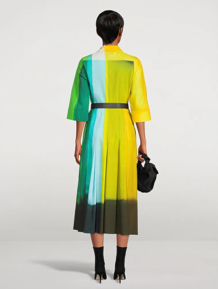 Cotton Shirt Dress Liquid Light Print