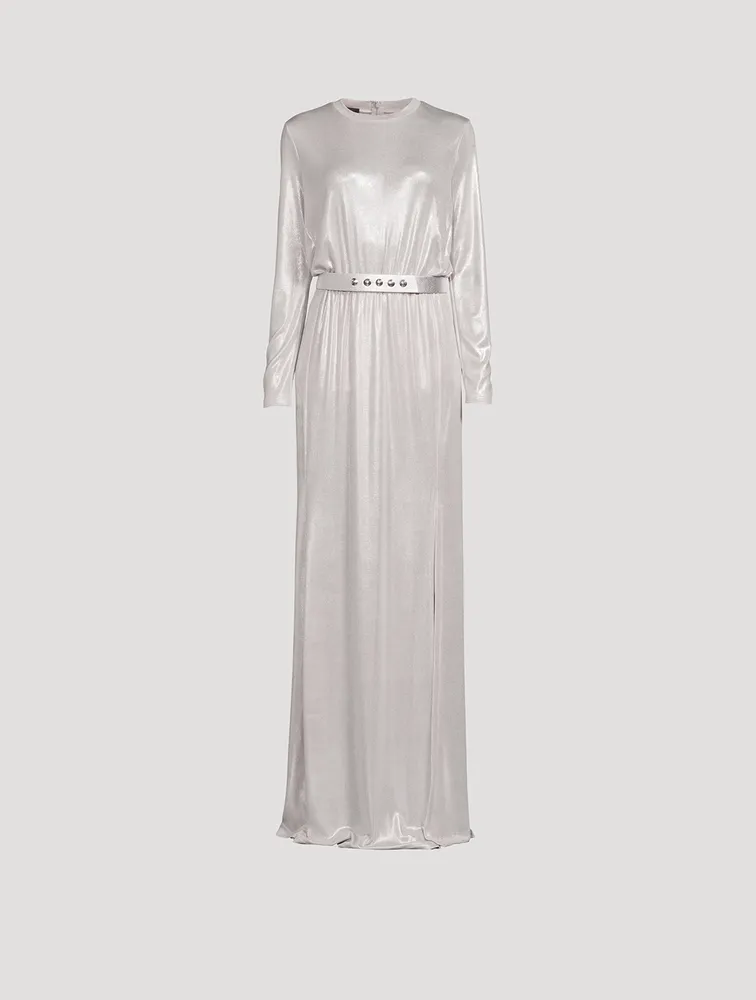 Liquid Jersey Gown With Belt