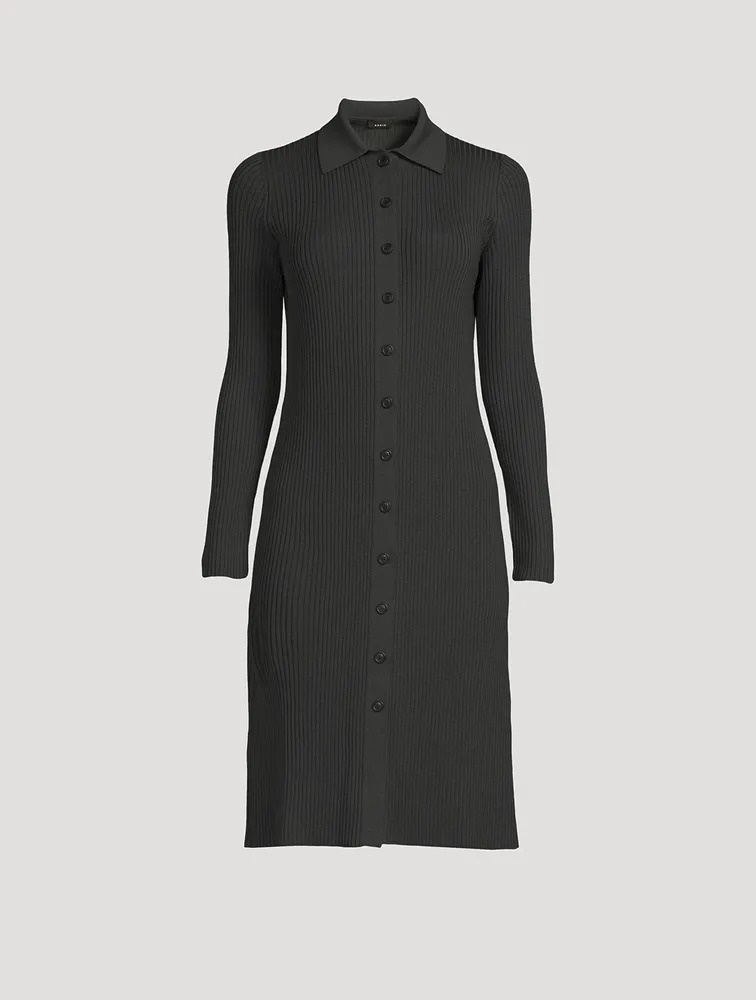 Long Wool Polo Cardigan