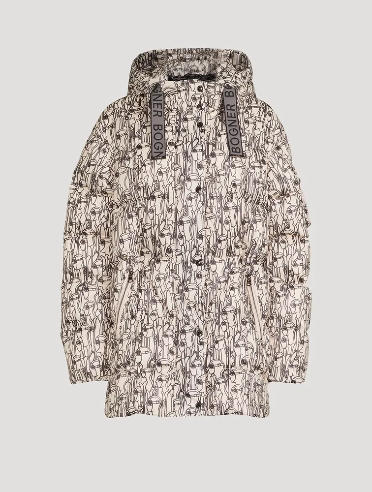 Fanja Down Parka Skier Print