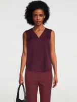 Silk Georgette V-Overlay Top