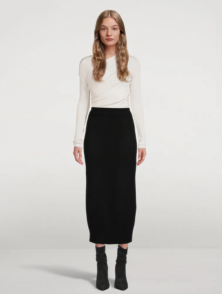 Alma Cashmere Pencil Skirt