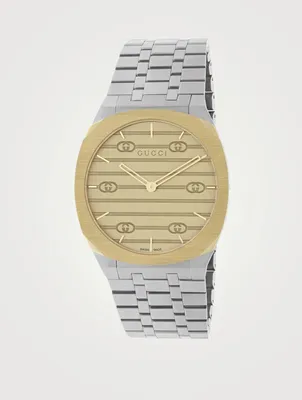 GUCCI 25H Two-Tone Stainless Steel Bracelet Watch