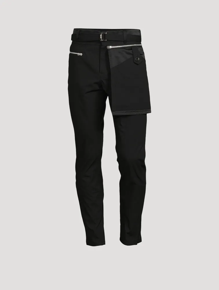 Cotton Oxford Cargo Pants With Pocket