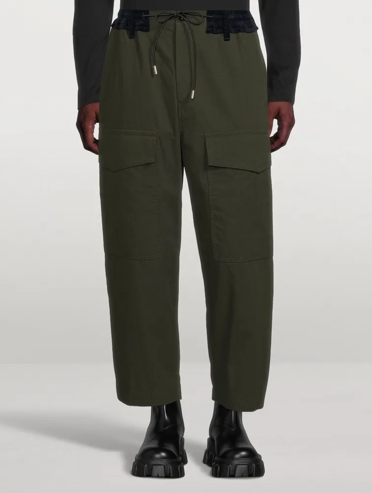 Cotton Drawstring Cargo Pants