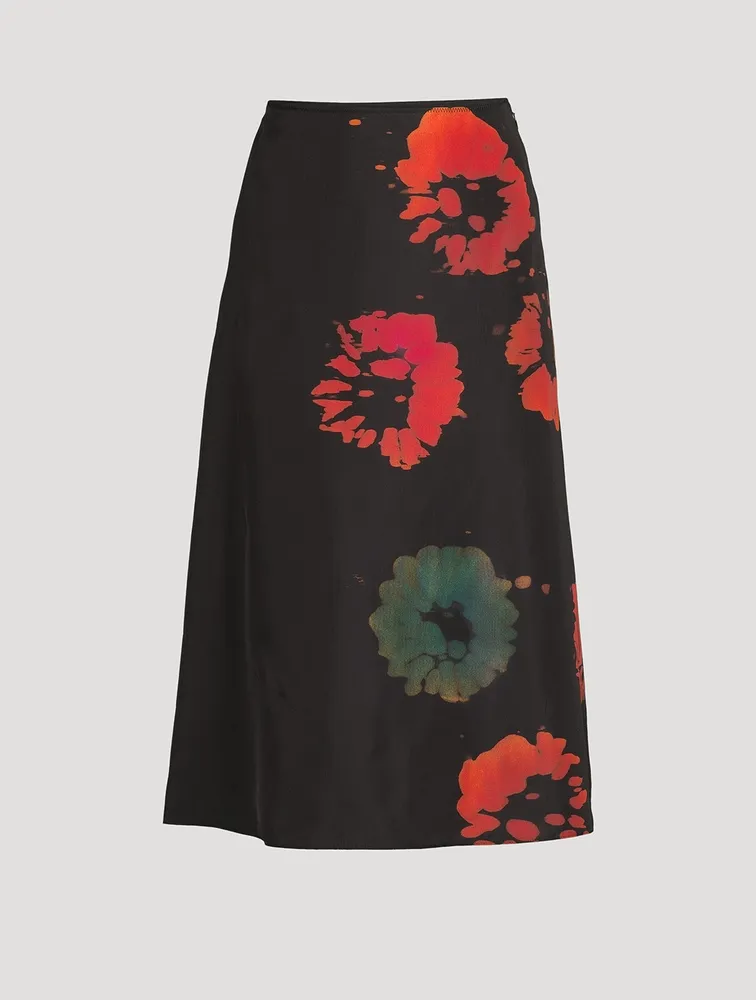 Midi Skirt Sunflower Print