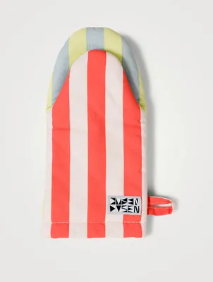 Kiwi Oven Mitt In Stripe Print