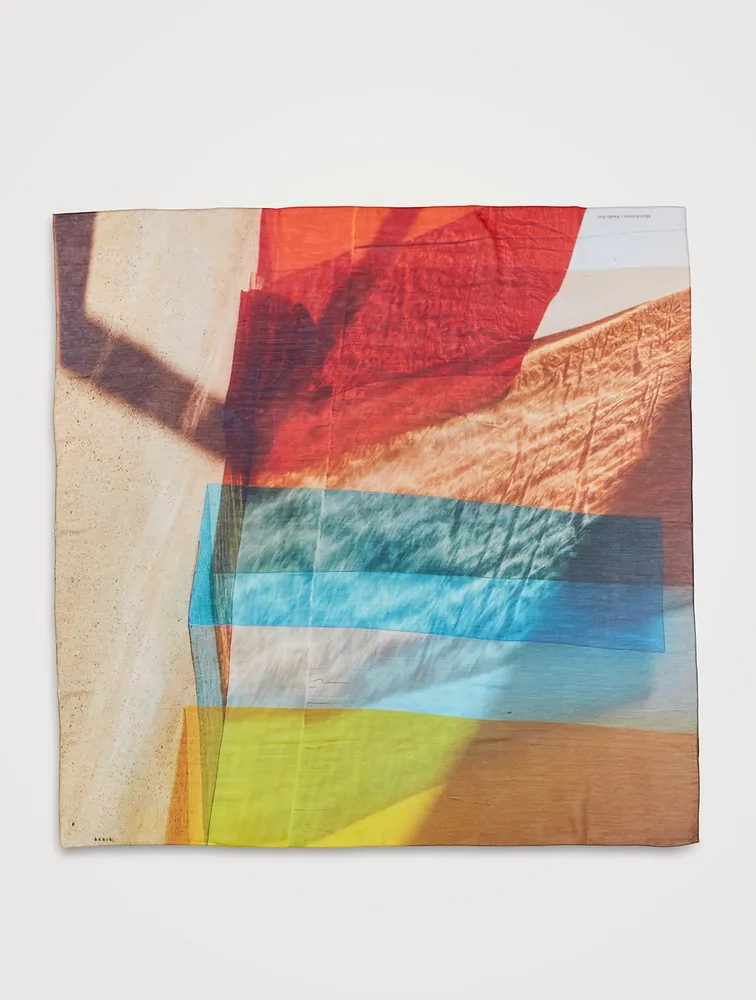 Cotton And Silk Printed Scarf