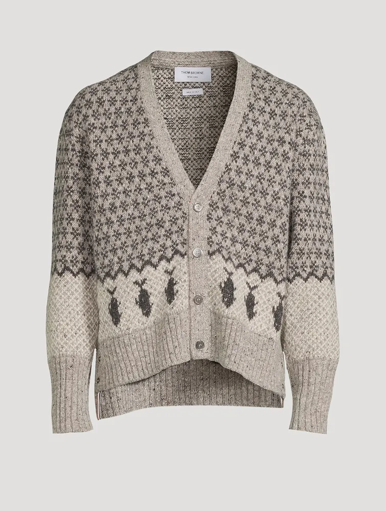 Mohair Bear Fair Isle Jacquard Cardigan