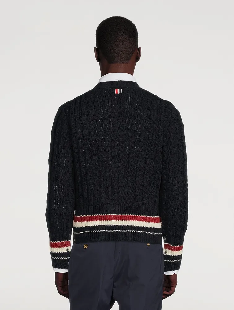 Wool And Mohair Cable-Knit Cardigan