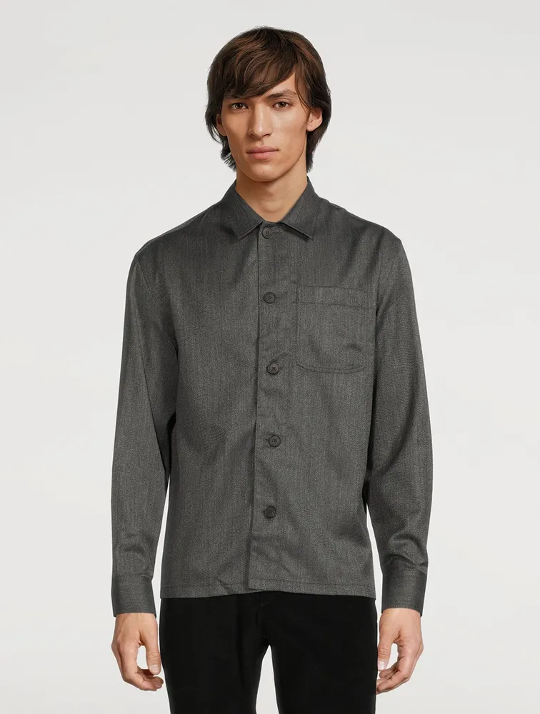 Virgin Wool Super 120's Workwear Shirt