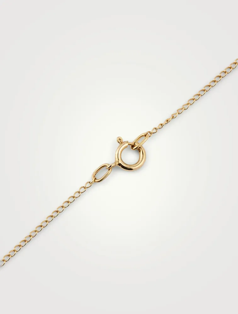North Star 10K Gold Pendant With Pavé Diamonds