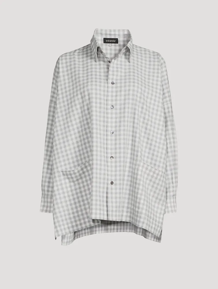 Cotton Shirt Jacket Gingham Print