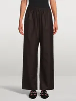 Stretch-Wool Wide-Leg Trousers