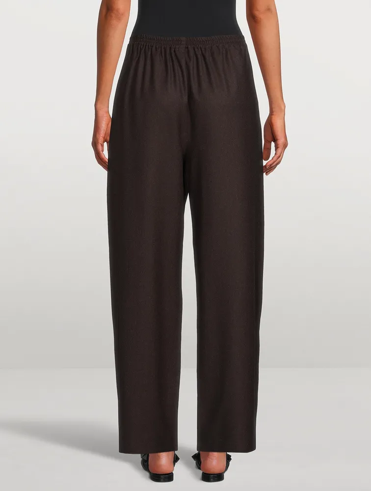 Stretch-Wool Wide-Leg Trousers