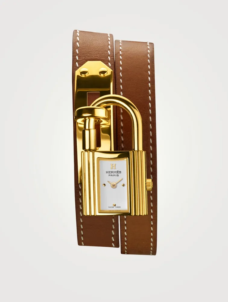 Kelly PM Double Tour Leather Strap Watch