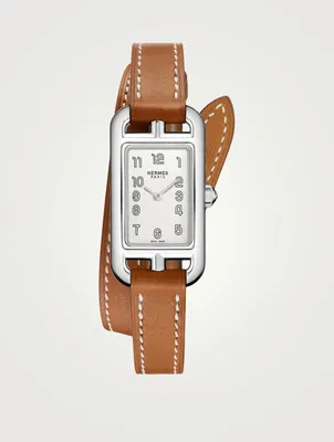 Nantucket TPM Double Tour Leather Strap Watch