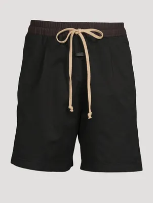 Drawstring Pleated Shorts