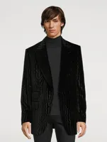 Atticus Velvet Embossed Moiré Jacket