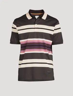 Striped Short-Sleeve Polo Shirt