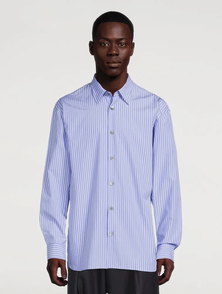 Cotton Poplin Shirt Striped Print
