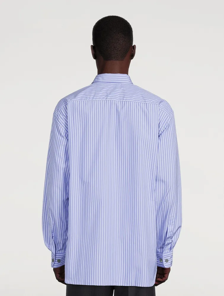 Cotton Poplin Shirt Striped Print