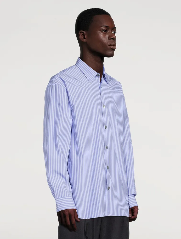 Cotton Poplin Shirt Striped Print
