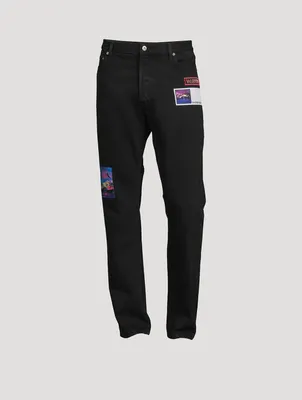 VLOGO Straight-Leg Jeans With Patches