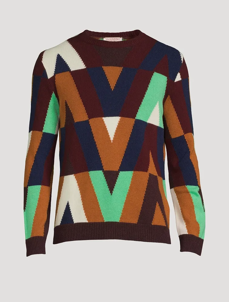 Optical Cashmere and Wool Sweater