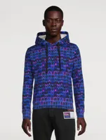Cotton Hoodie Neon V Optical Print