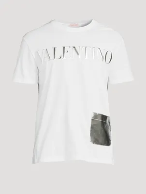 Embossed Logo T-Shirt With Metallic Pocket