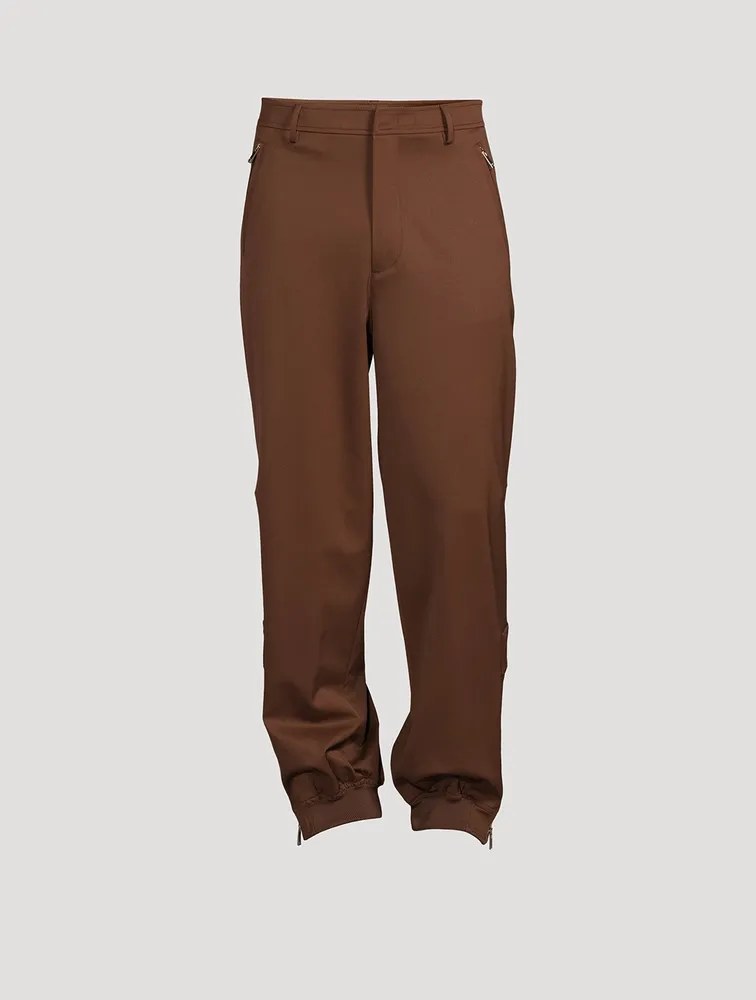 Wool Stretch Wide-Leg Pants