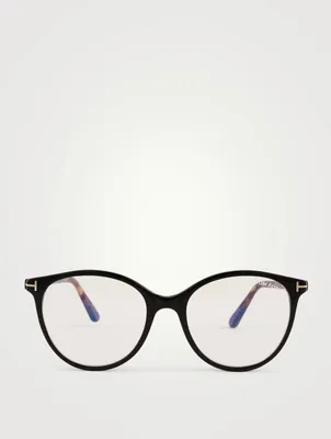 Round Optical Glasses With Blue Block Lenses