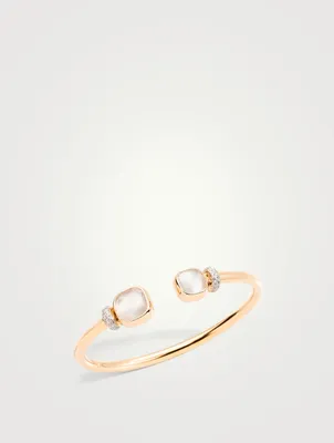 Nudo 18K Rose Gold Bangle Bracelet With Topaz And Diamonds