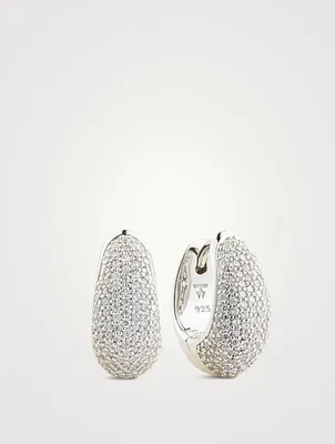 Small Pave Ice Huggie Hoop Earrings