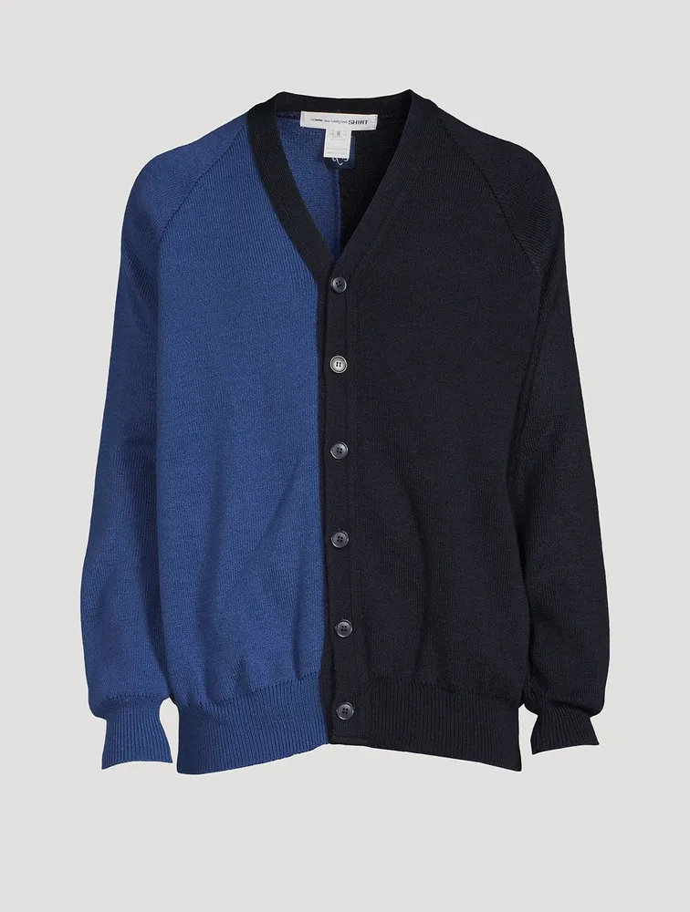 Two-Tone V-Neck Cardigan