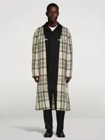 Layered Long Coat Check Print