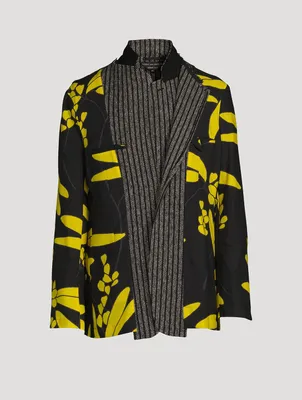 Wool-Blend Jacket Floral Print