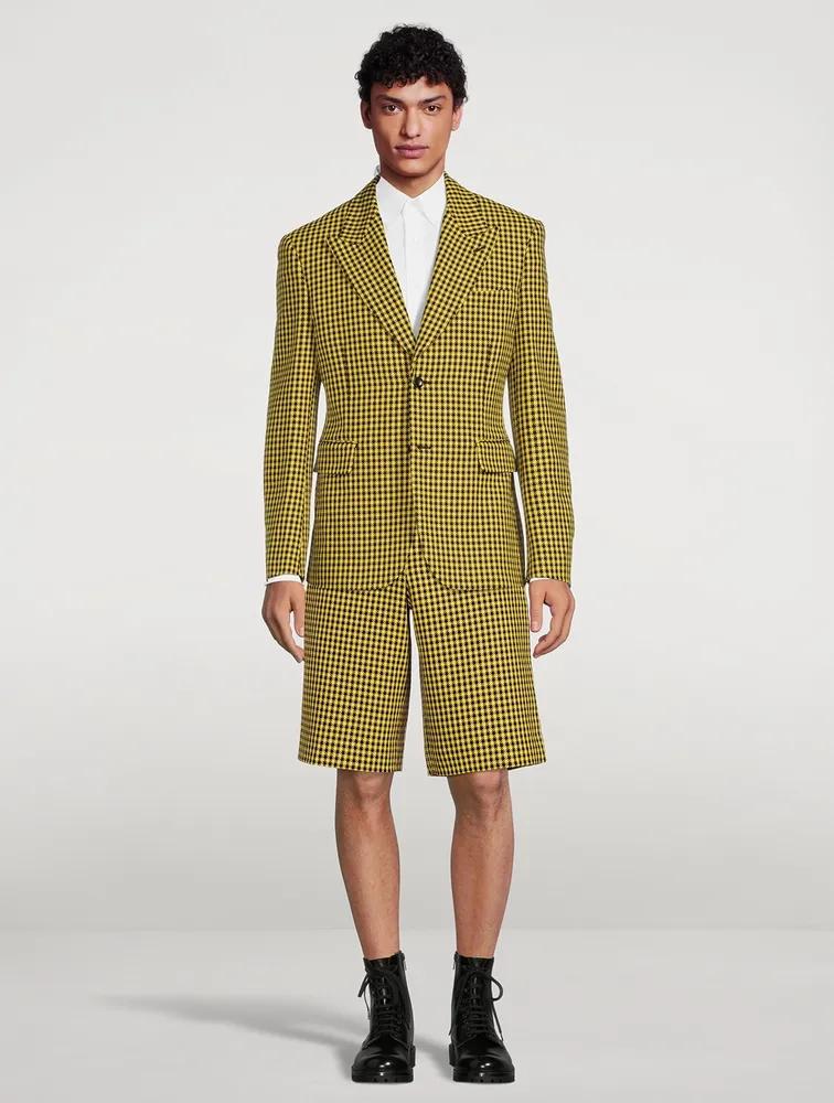 Cotton And Wool Jacket Houndstooth Print