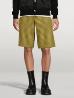Cotton And Wool Shorts Houndstooth Print