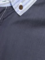 Cotton Striped Shirt With Elbow Patches