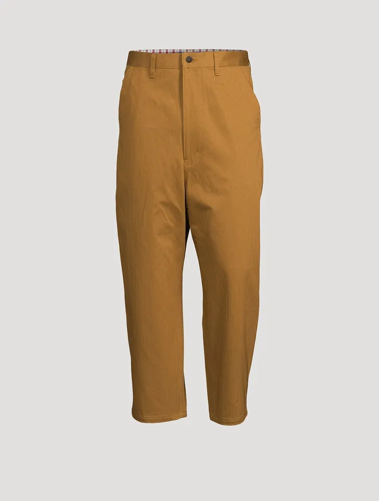 Cotton Pants With Herringbone Pockets