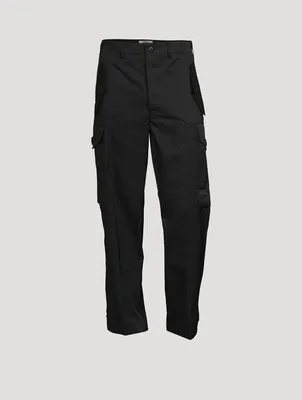 Cotton-Blend Straight-Leg Cargo Pants