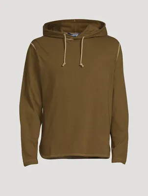 Cotton And Wool Long-Sleeve T-Shirt With Hood