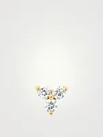 14K Gold Trio Stud Earring With Diamonds