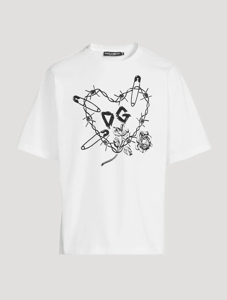 Heart Pin Cotton T-Shirt